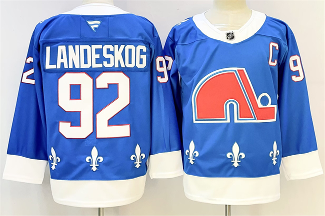 Men's Colorado Avalanche #92 Gabriel Landeskog Blue 2025/26 With C Patch Alternate Stitched Jersey